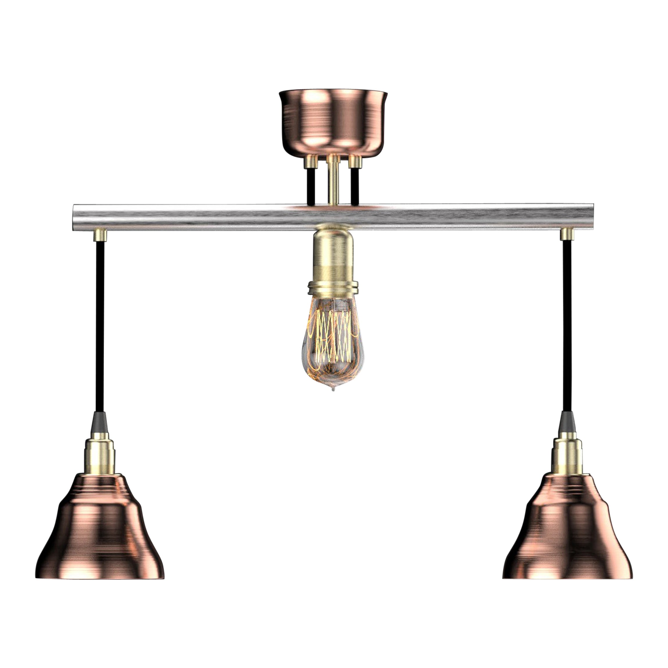  Edimate Stainless Steel / Copper Pendant Light V3, Handmade in France For Sale