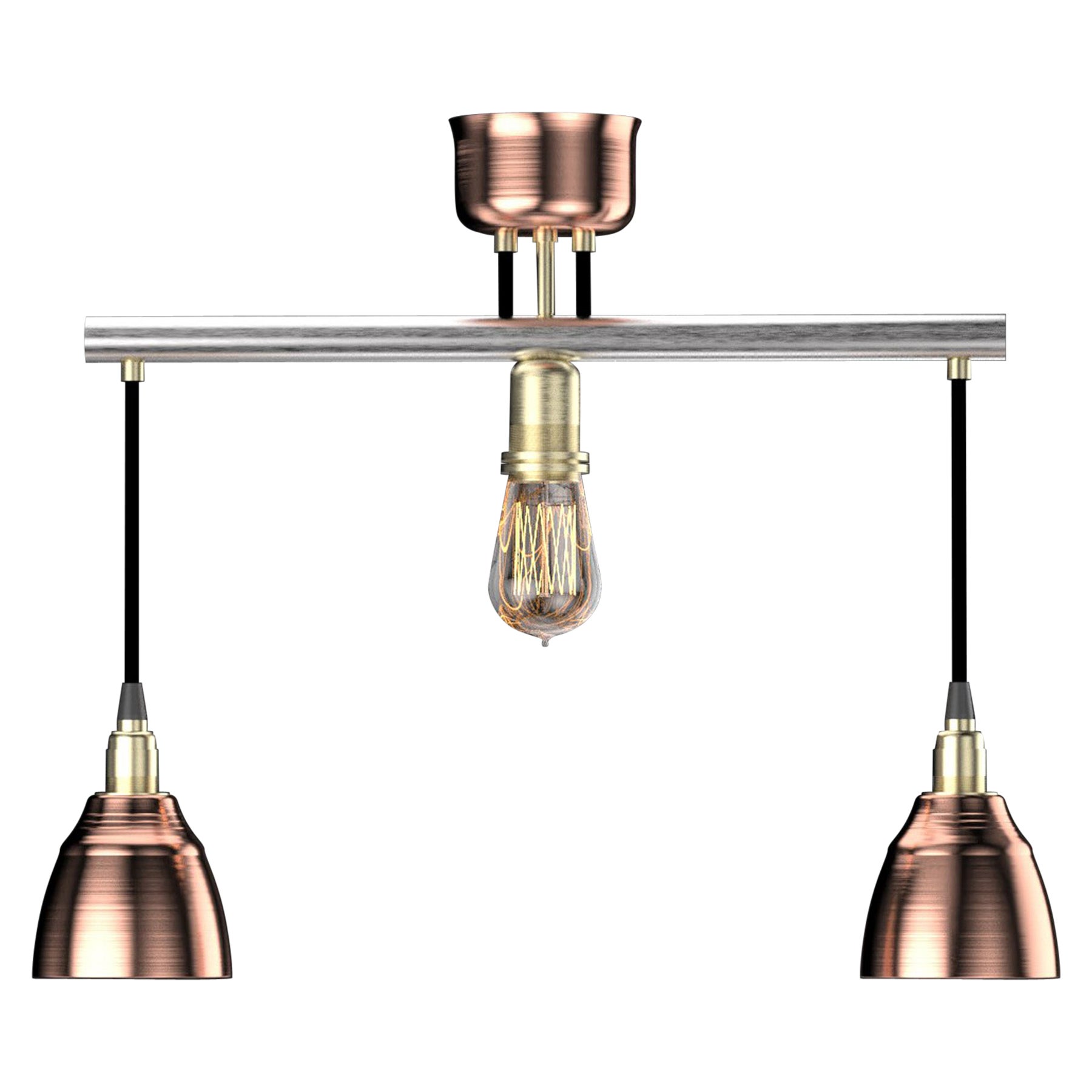  Edimate Stainless Steel / Copper Pendant Light V4, Handmade in France