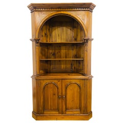 Used handsome Georgian style pine corner cupboard/cabinet