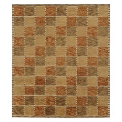 Rug & Kilim’s Scandinavian Style Rug with Geometric Patterns in Brown Tones