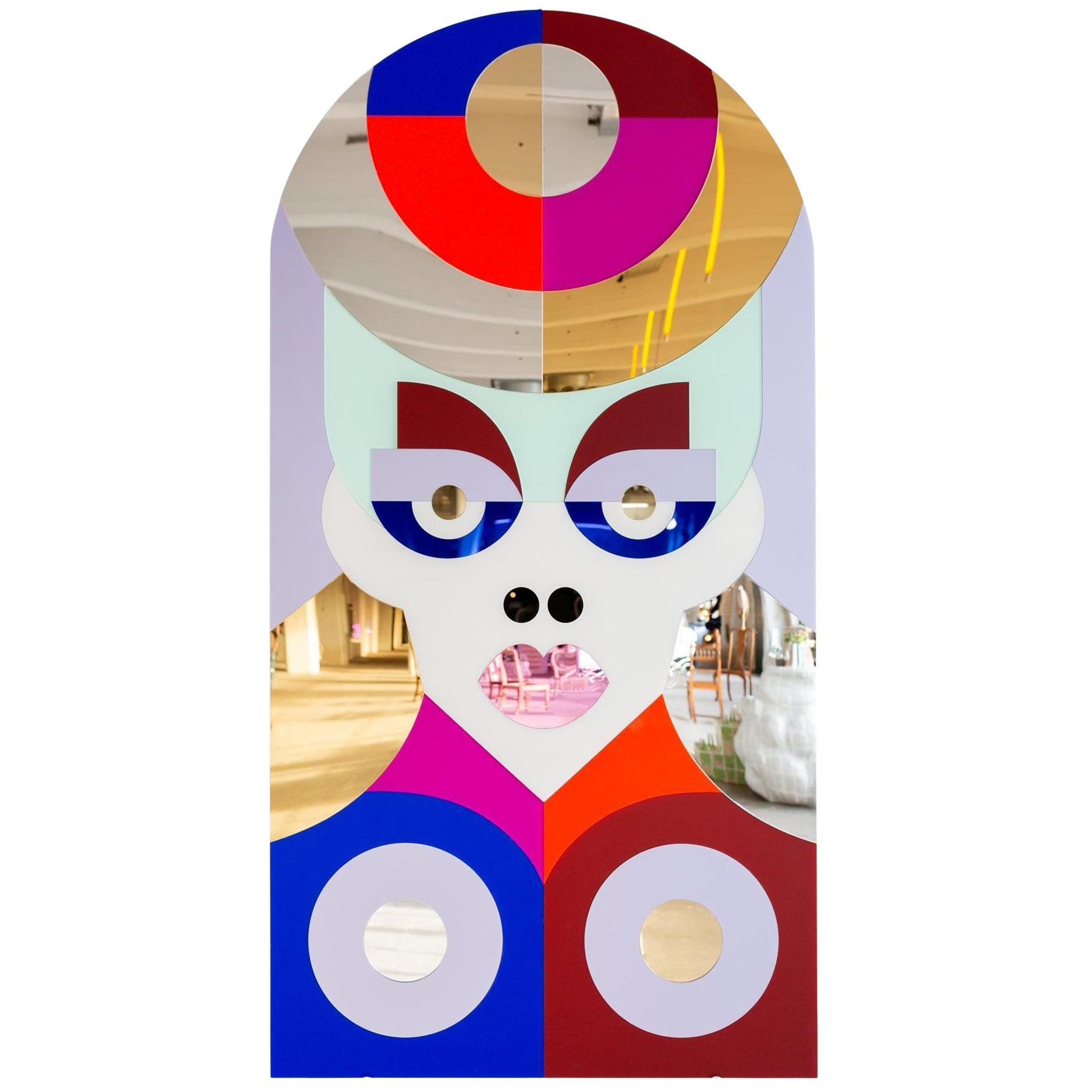 Karma, large colorful mirror artwork made of plexiglass For Sale