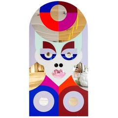 Karma, großes farbenfrohes, farbenfrohes Spiegelkunstwerk aus Plexiglas