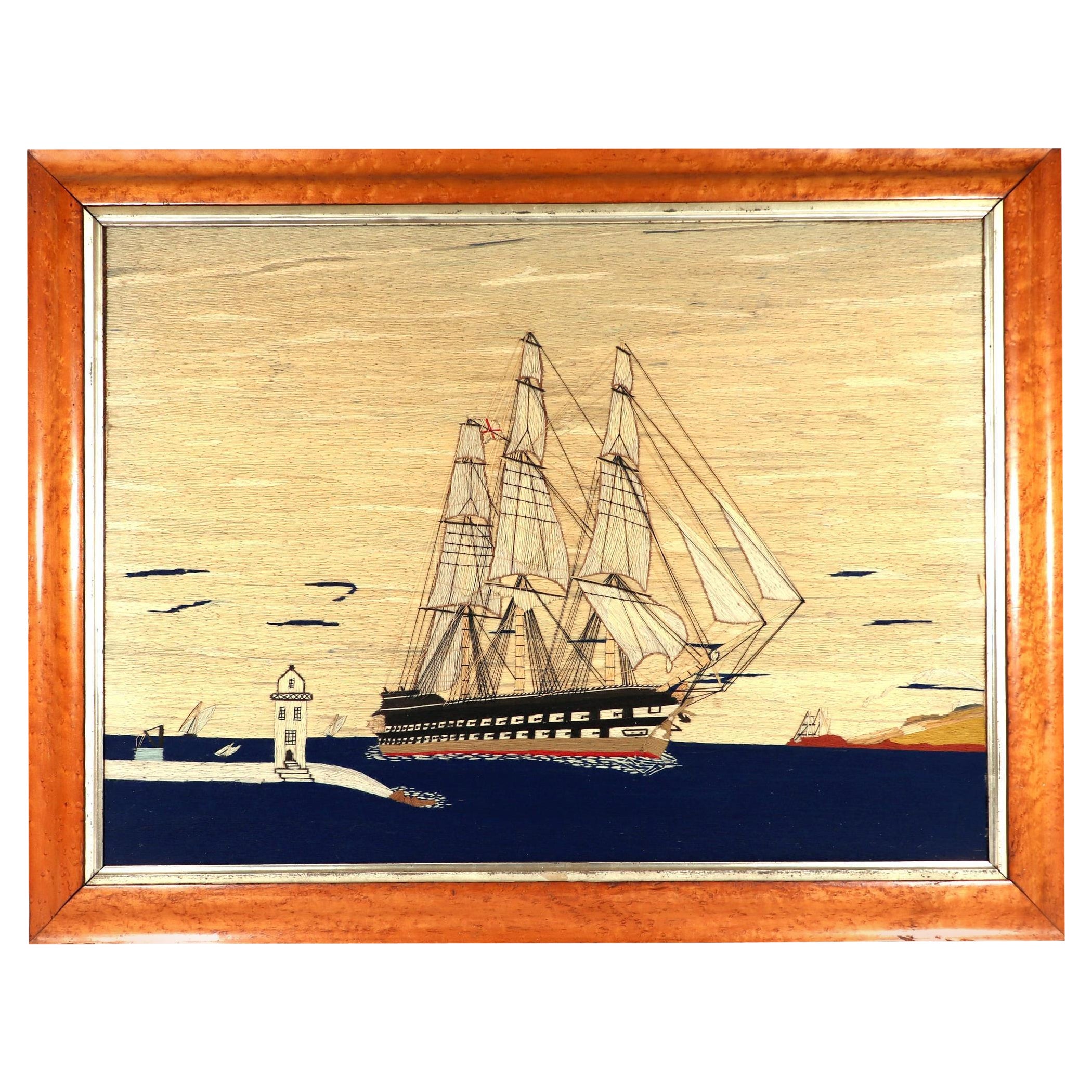 Opera in lana di marinaio di una nave da guerra della Royal Navy in arrivo in porto