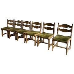 Chaises de salle à manger en Wood et Fabrice par Guillerme et Chambron, années 1950, ensemble de 6 pièces