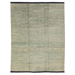 Room Size Handmade Modern Gabbeh Style Wool Rug With Solid Motif