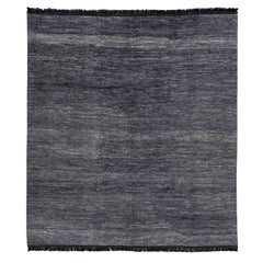 Handgefertigter Contemporary Gabbeh Style Wollteppich in Grau-Kohle Farbe