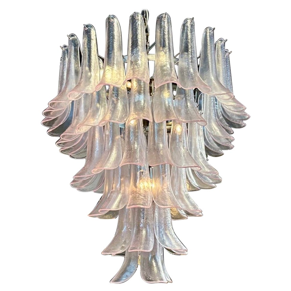 Murano Soft Pink Saddle Chandelier For Sale