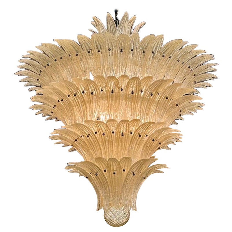 Murano Gold Granola Palm Chandelier For Sale