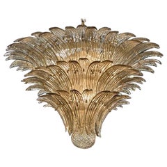 Murano Fume Glass "palmette" Chandelier