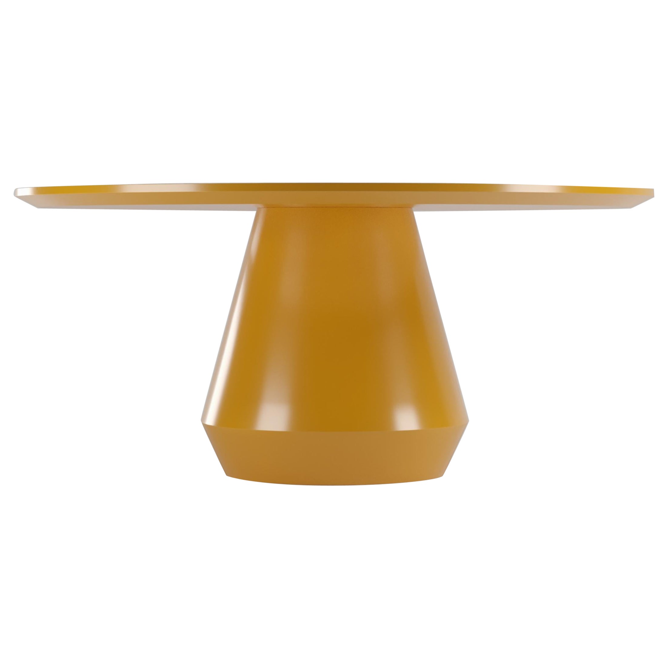 Contemporary Modern Charlotte Dining Table in Lacquer in Yellow by Collector For Sale