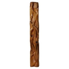 Mid-Century Abstract Carved Pine Sculpture, 1970