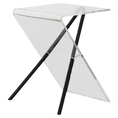 MOD, Ettore Sottsass Inspired, Acrylic Side Table with Black Legs