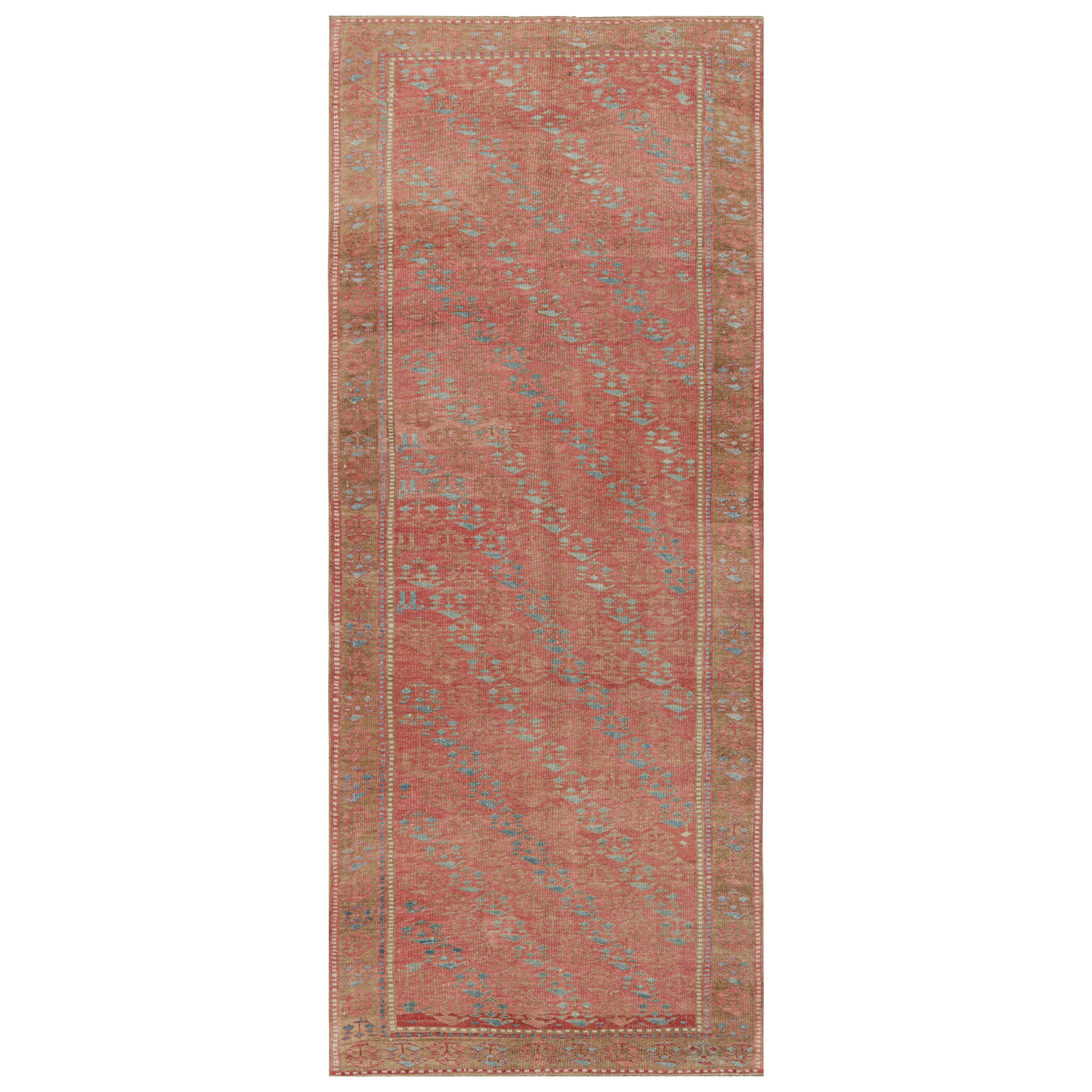 Vintage Kurdish Runner Rug in Red with Geometric Patterns, from Rug & Kilim For Sale