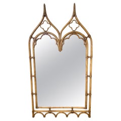 Vintage McGuire Rattan Gothic Mirror