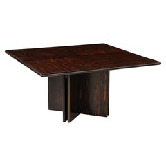 Italian Modernist Macassar Ebony Square Dining Table, Italy, circa 1960 