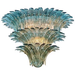 Murano Glass "Palmette" Chandelier in Fontana Green