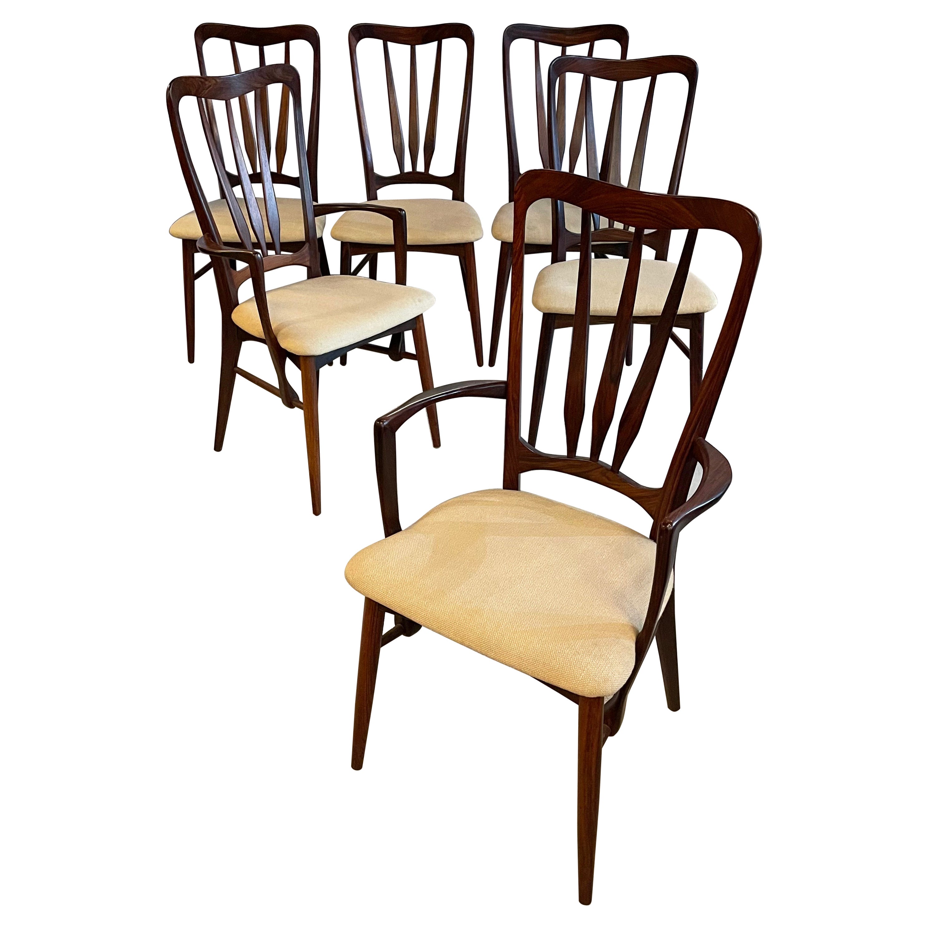 Danish Modern Rosewood "Ingrid" Dining Chairs By Niels Koefoed For Sale