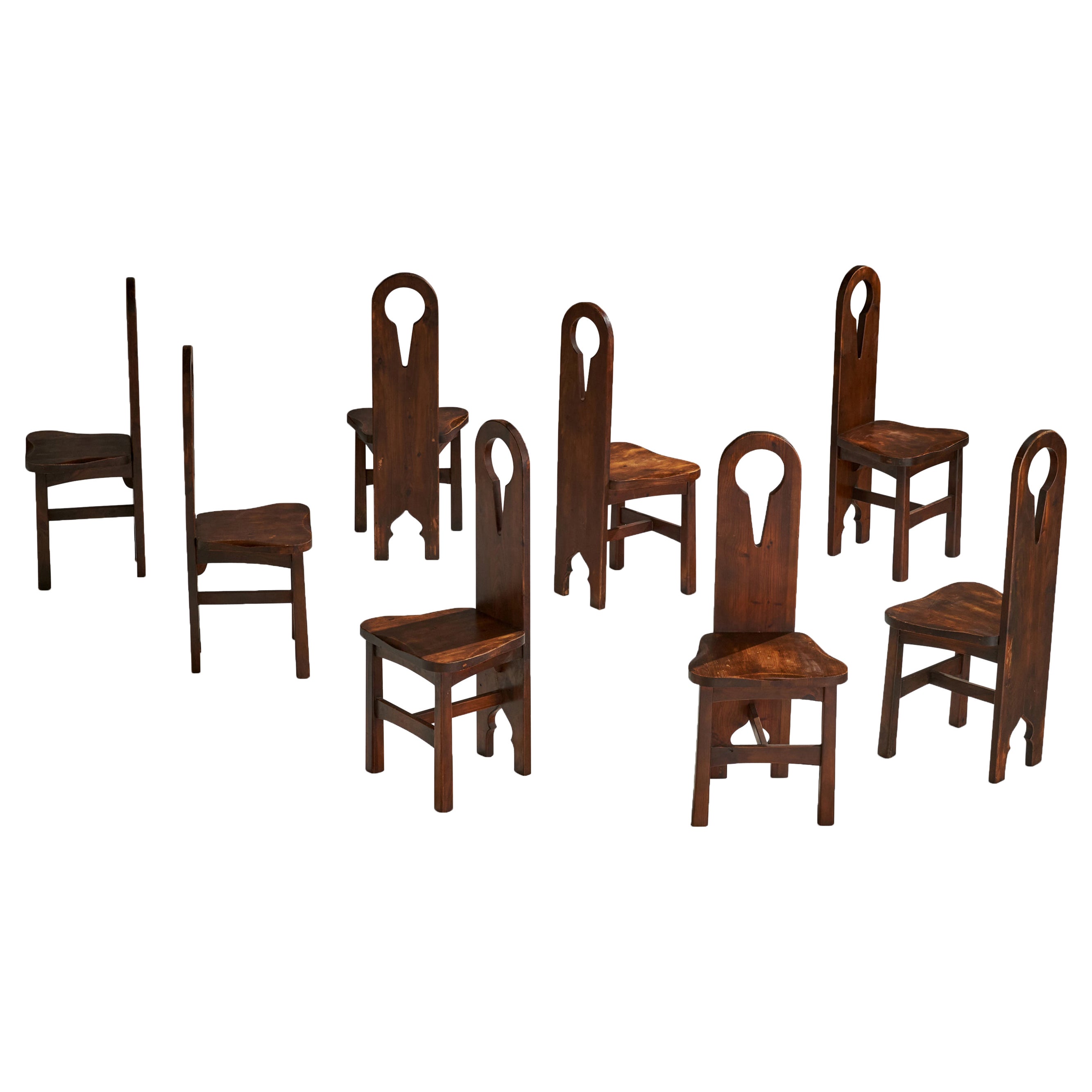 Designer américain, chaises de salle à manger, pin, États-Unis, années 1910 en vente