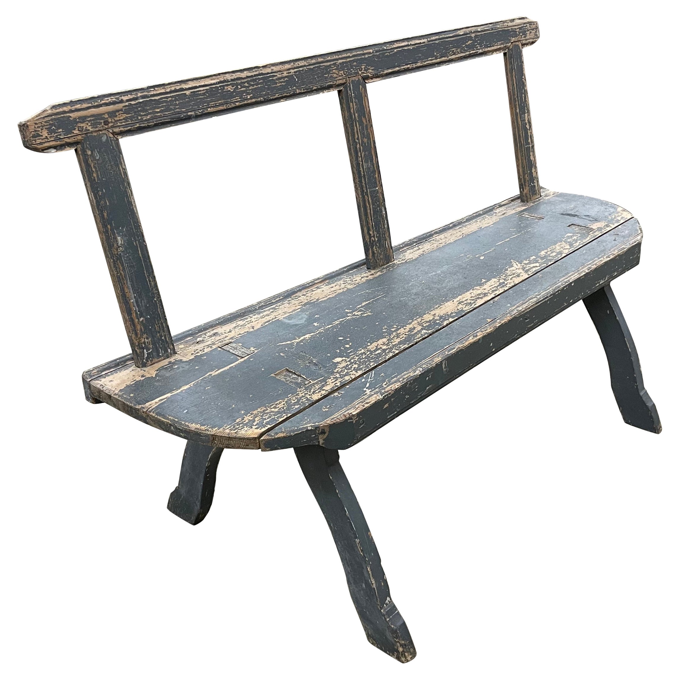 Mid 19th Century Primitive Gustavian Swedish Bench For Sale