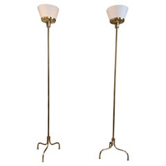 Pair of Josef Frank floor lamps in brass Sweden 1950