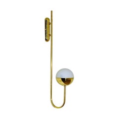 Italian Modern Brass and Opaline Glass Sconce by Fabio Ltd