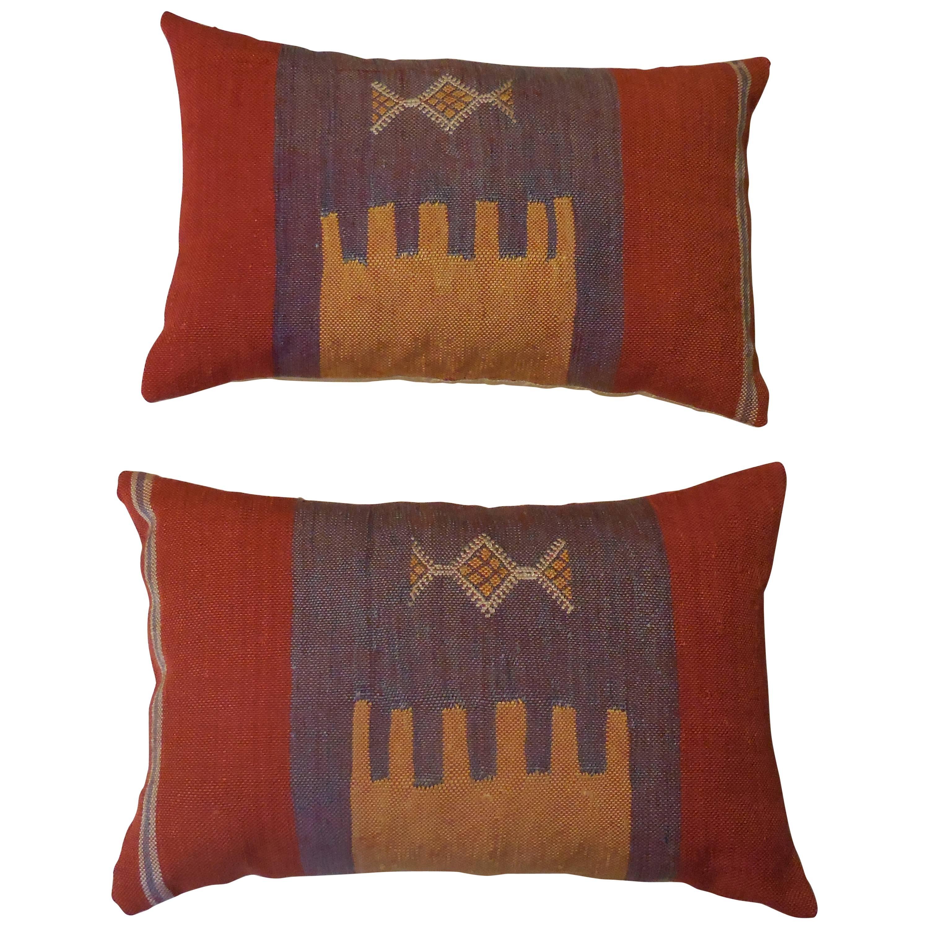 Pair of Abstract Handwoven Pillows