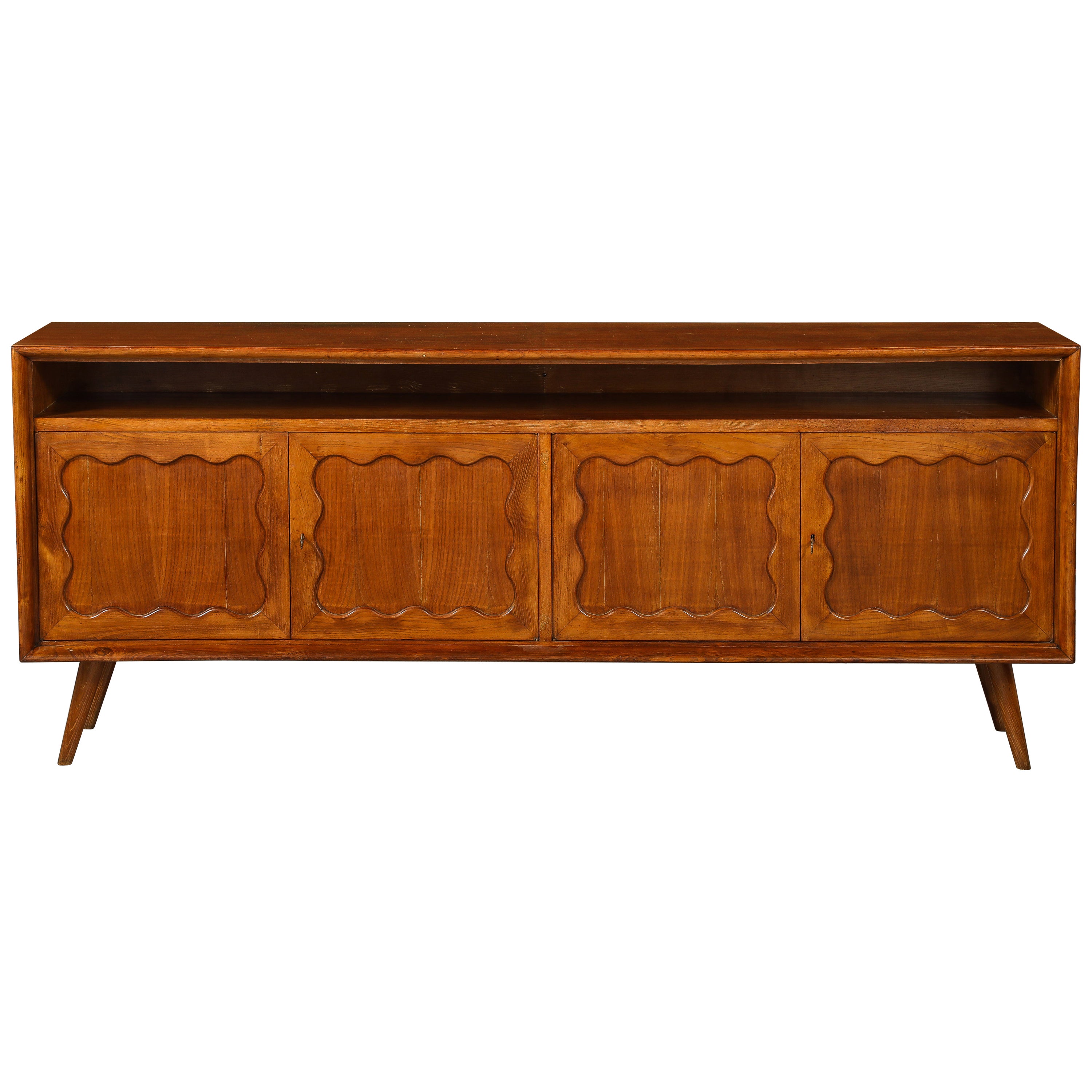 Paolo Buffa Carved Wood Sideboard / Credenza, Italy, circa 1950 