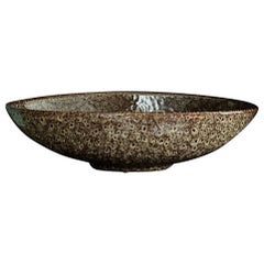 Retro Ceramic Pottery Oval Bowl 