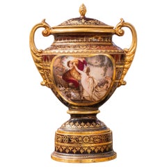 Eine sehr schöne palastartige königliche Wiener Porzellanurne aus dem 19. Jahrhundert. Unterzeichneter Wagner