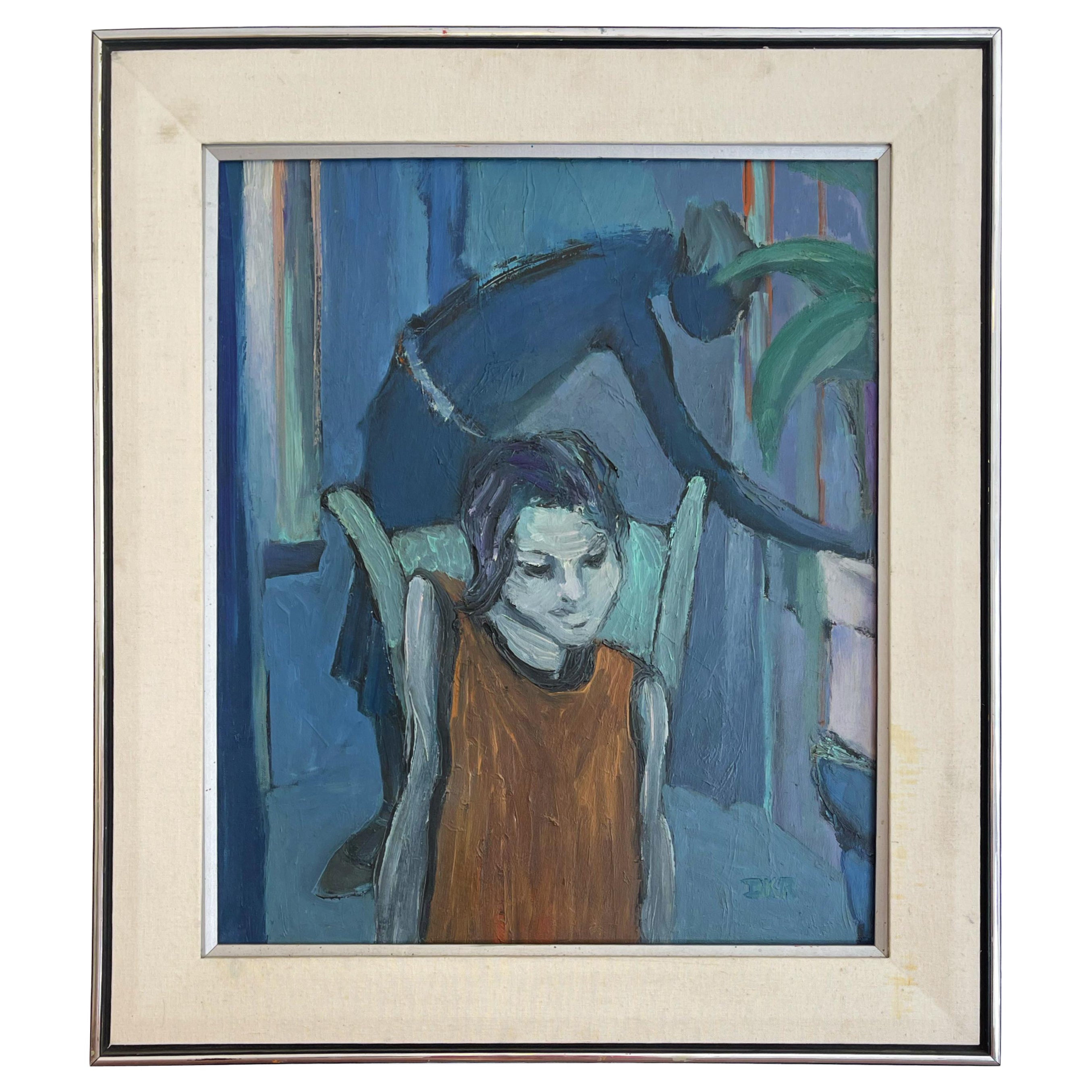 Pintura al óleo vintage enmarcada de Donald K Ryan