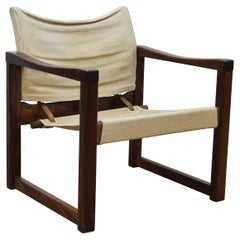 Retro Oak & Canvas Safari Chair by IKEA