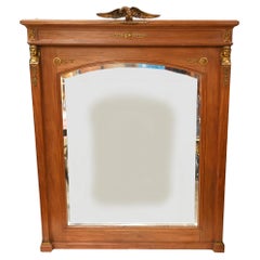 French Empire Mirror Overmantle Satinwood Gilt 1840