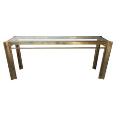 1970's Mastercraft Brass Trilobi Console Table