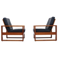 Unique Pair of Modernist Lounge Chairs by Van Den Berghe-Pauvers, 1960s