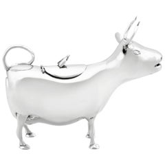 Antique Victorian Sterling Silver Cow Creamer 