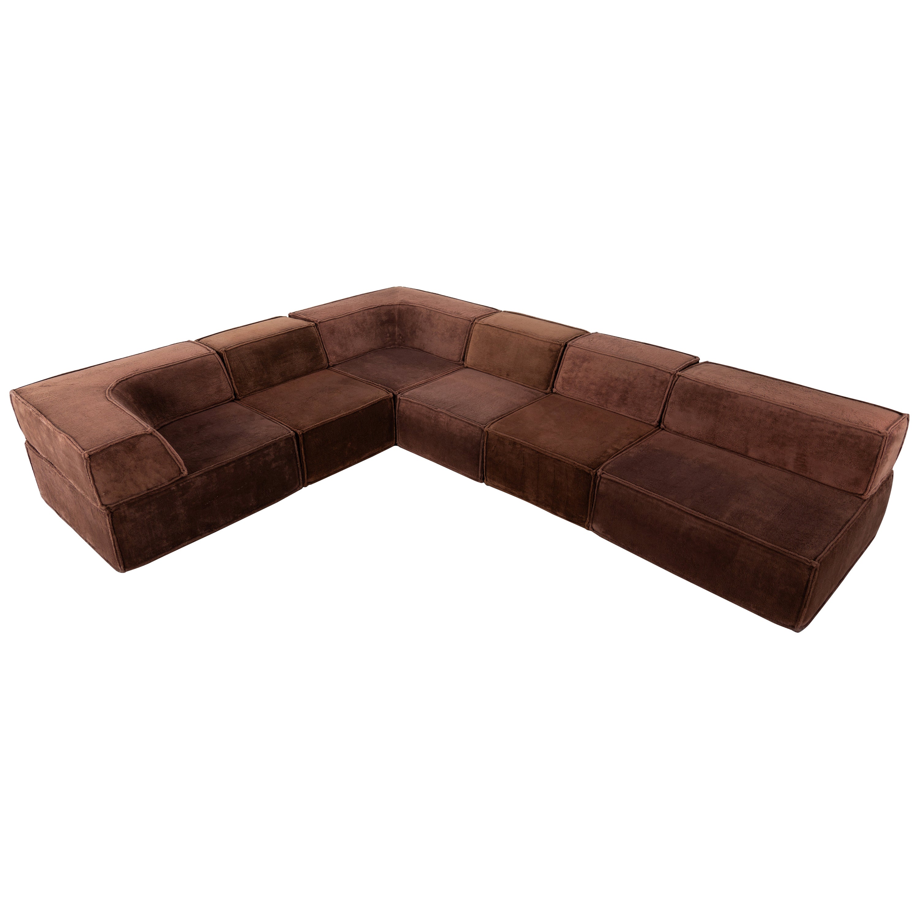 Cor Trio Modular Sofa Giant Landscape Brown Chocolate 1972 by Team Form AG For Sale
