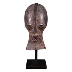 Female Kifwebe Mask with old collection label, Luba-Songye People, DR Congo