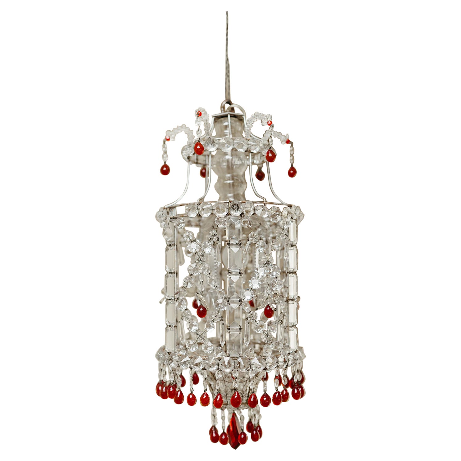 1930's Italian glass chandelier ...  For Sale