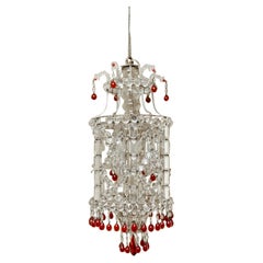 Antique 1930's Italian glass chandelier ... 