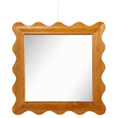 Miroir mural italien en bois festonné