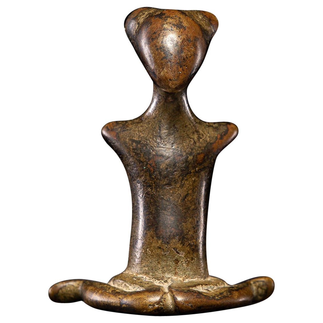 Estatua femenina sedente de bronce, Kulango People, Costa de Marfil en venta