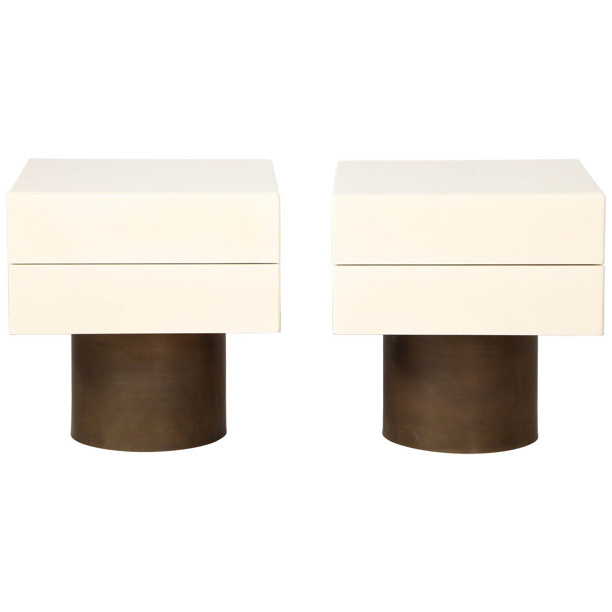 Pair of Italian Modernist Lacquered End / Side Tables, Italy, circa 1970  For Sale