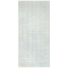 Contemporary Geometric High and Low Knotted of Silk and Wool Rug