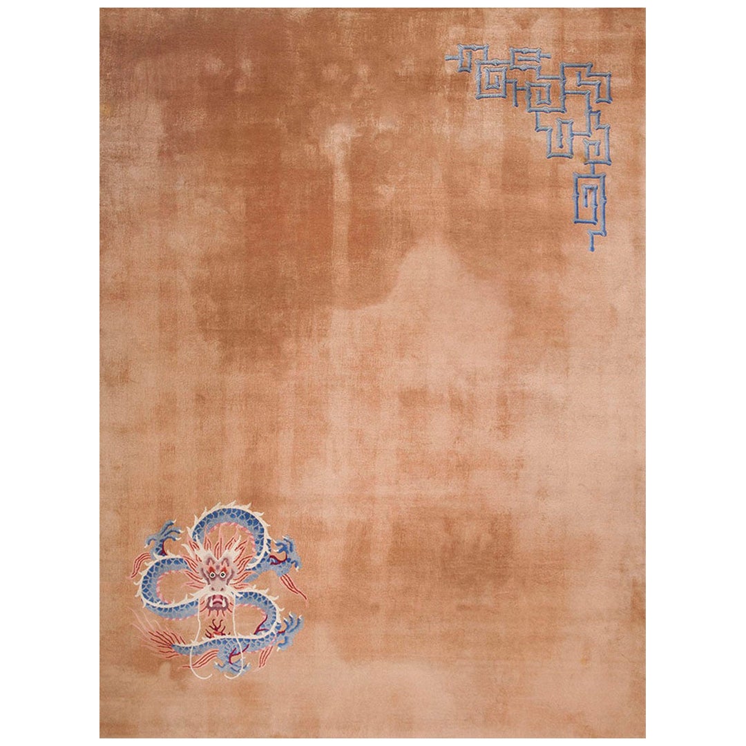 1920er Jahre Chinesischer Art Deco Drachenteppich ( 9' x 12' - 275 x 365 ) im Angebot