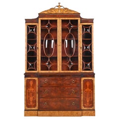 Romweber Mueble librería neoclásico francés de caoba y madera de nudo