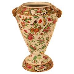 19th Century Famile Rose Footed Vase