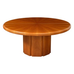 Table centrale / de salle à manger en bois d'érable de style moderniste italien, vers 1970 