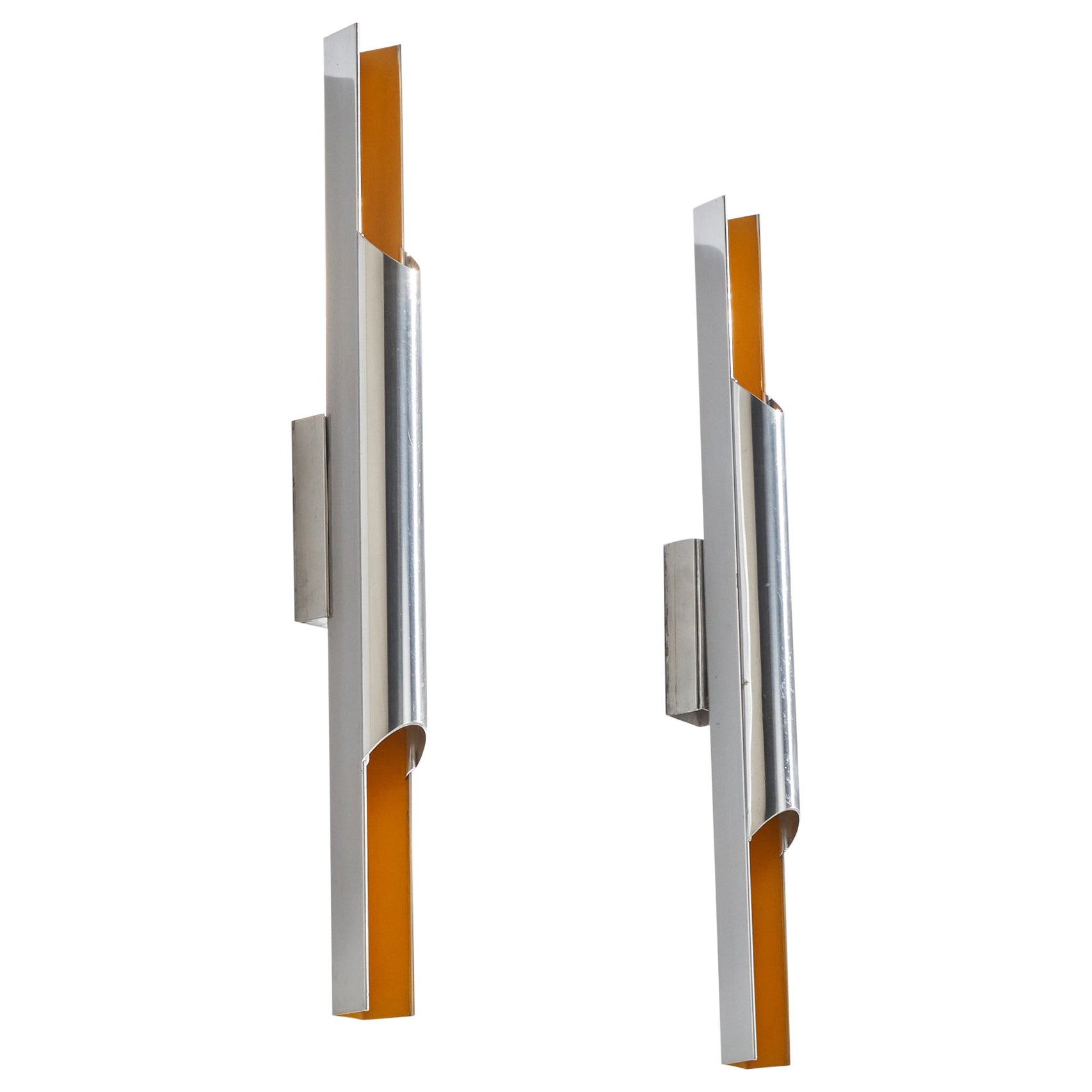 Bent Karlby, "Pandean" Wall Sconces, Aluminum, Denmark, 1960s For Sale