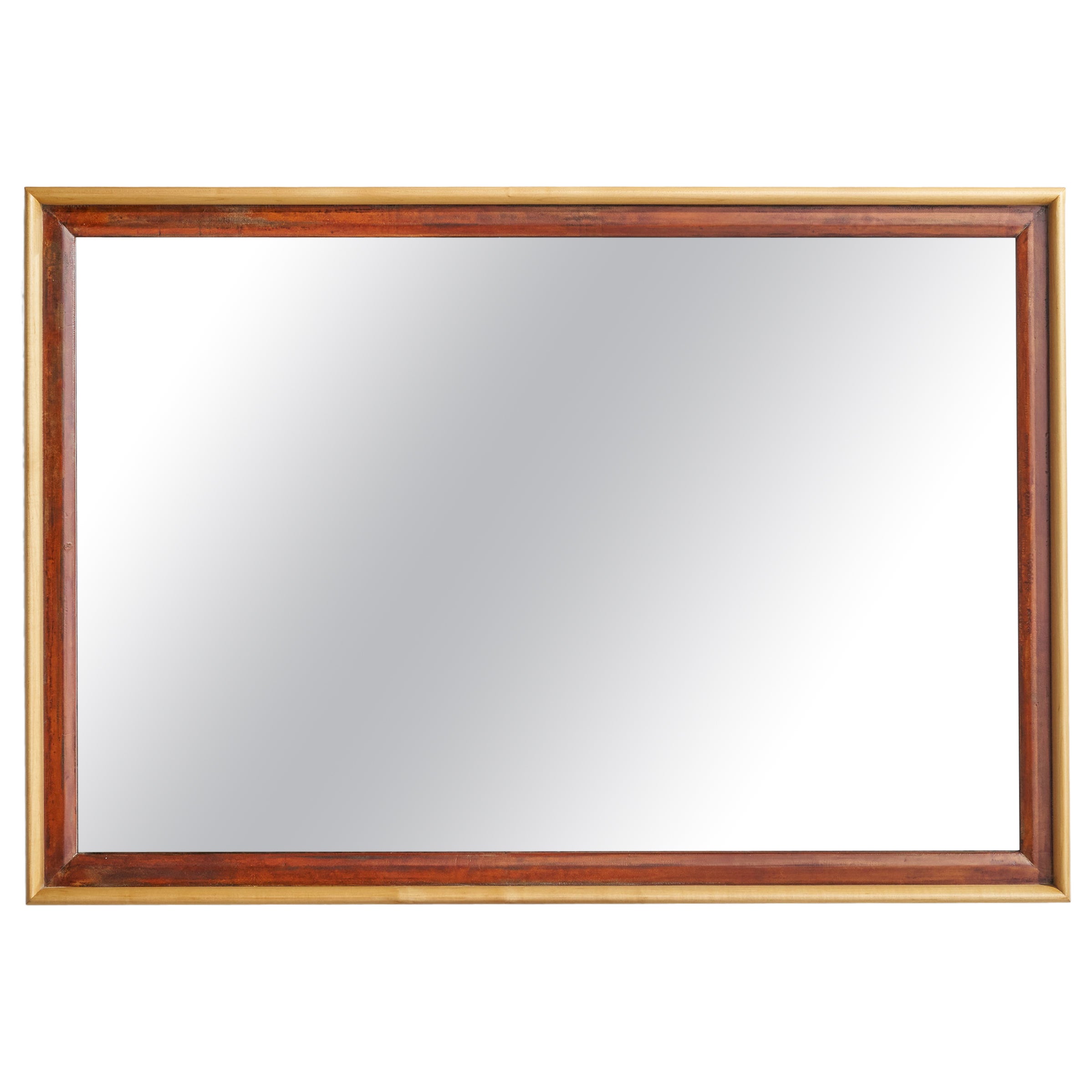 Paul Frankl, Large Station Wagon Mirror, Maple, Mahogany, USA, 1950s For Sale