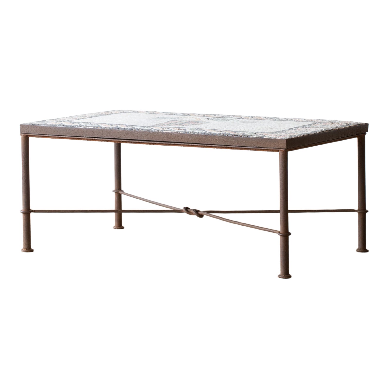 Mid Century French Mosaic Coffee Table  For Sale